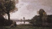 camille corot Seine Landscape near Chatou oil painting artist